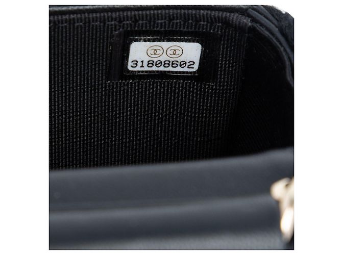 Chanel Mini CC Schwarz aus gestepptem Lammleder mit Häkelverschluss - Ansicht 6