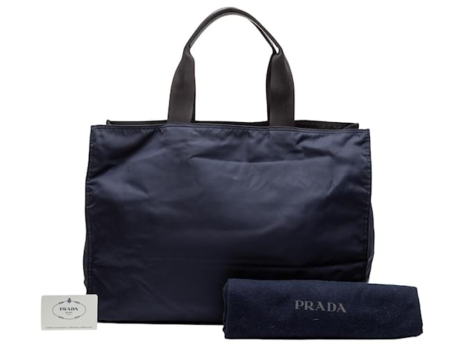 Prada Blaue Tessuto Tote Marineblau - Ansicht 8
