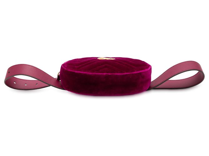 Belt bag in velluto matelassé GG Marmont viola di Gucci Porpora - vista 3