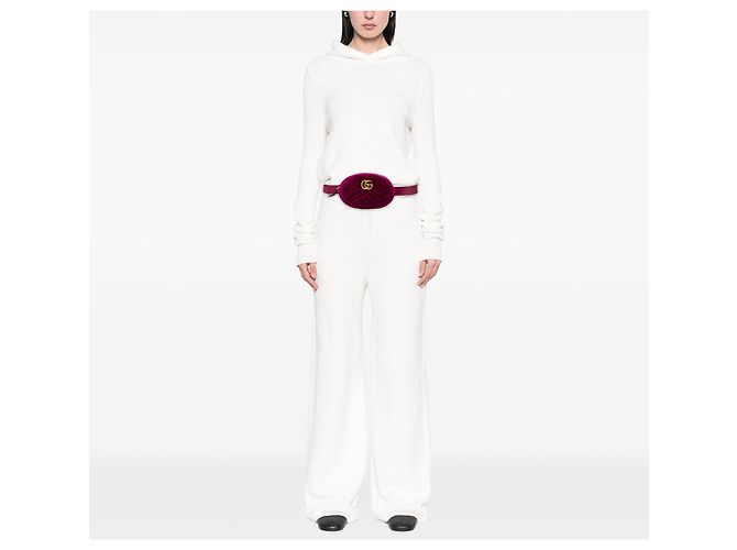 Belt bag in velluto matelassé GG Marmont viola di Gucci Porpora - vista 8