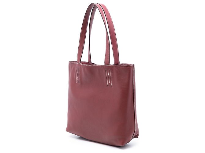 Hermès Double Sens 28 in Swift Rosso e Veau Sikkim D'oro - vista 2