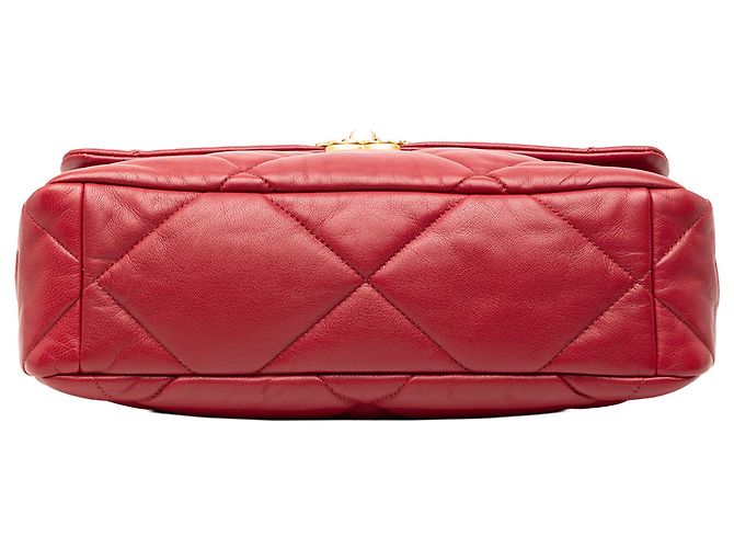 Chanel Rotes Großes Lammleder 19 Klappe Bordeaux - Ansicht 3