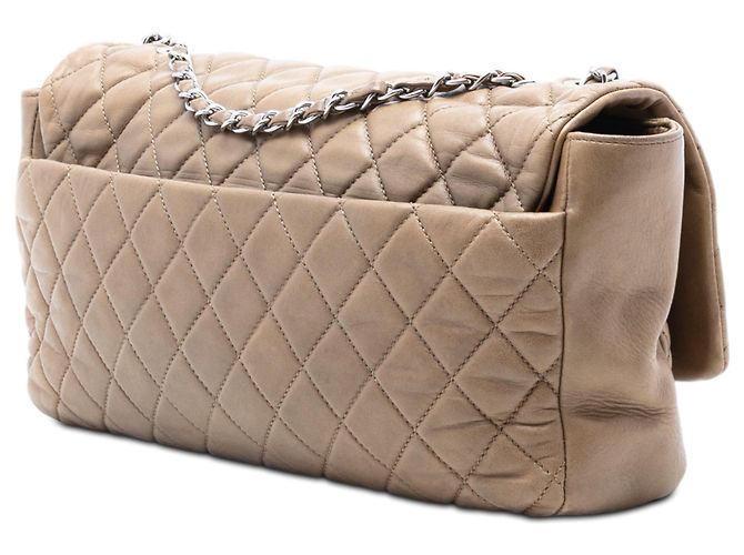 Chanel Marrón Jumbo Acolchado de Cordero Coco Rain Flap Castaño Marrón claro - vista 2