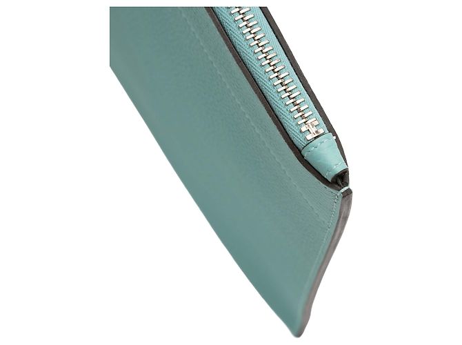 Pochette Bazar Togo Piccola Blu Hermès Turchese - vista 8