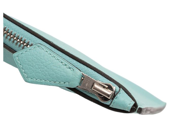 Pochette Bazar Togo Piccola Blu Hermès Turchese - vista 9