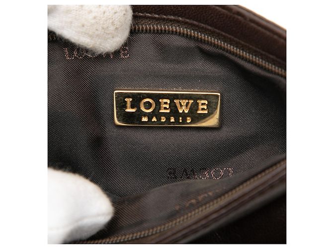 LOEWE Borsa a tracolla in pelle nappa marrone Marrone scuro - vista 5