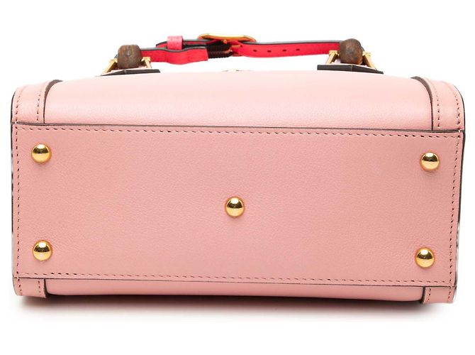 Borsa Diana Mini in Pelle di Vitello Rosa con Bamboo Gucci - vista 3