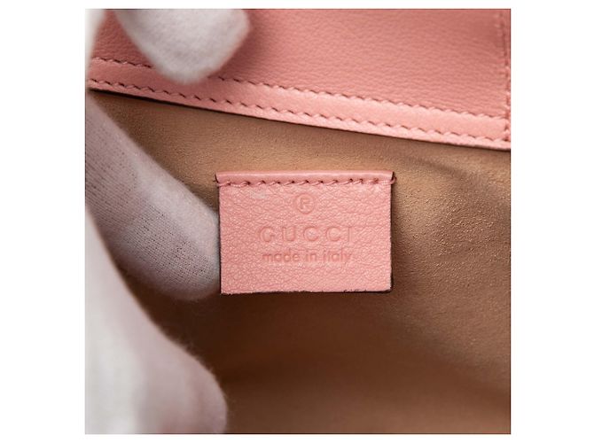 Borsa Diana Mini in Pelle di Vitello Rosa con Bamboo Gucci - vista 5