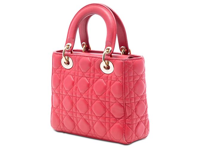 Dior Rosa Pequena Couro de Cordeiro Cannage My ABCDior Lady Dior - vista 2