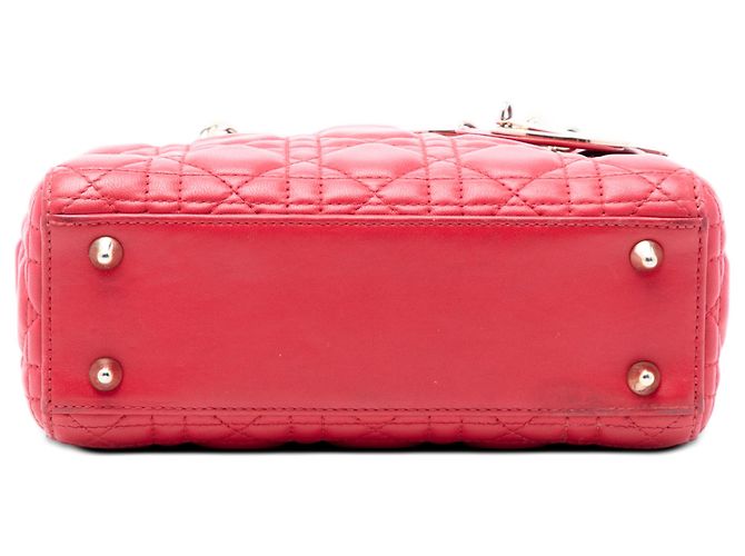 Dior Rosa Pequena Couro de Cordeiro Cannage My ABCDior Lady Dior - vista 3