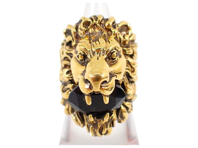 GUCCI Ring mit Löwenkopf aus farbigem Stein - Ansicht 2