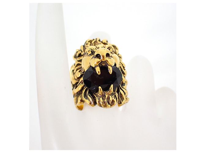 GUCCI Ring mit Löwenkopf aus farbigem Stein - Ansicht 4