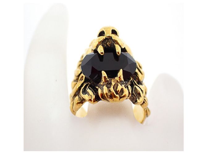 GUCCI Ring mit Löwenkopf aus farbigem Stein - Ansicht 5