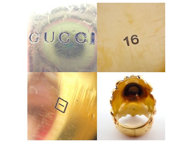 GUCCI Ring mit Löwenkopf aus farbigem Stein - Ansicht 9