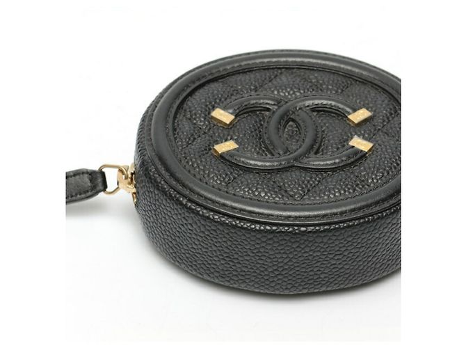 Monedero de piel de ternera granulada negra Chanel Negro - vista 3