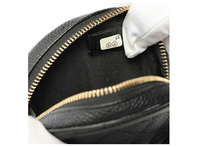 Monedero de piel de ternera granulada negra Chanel Negro - vista 6
