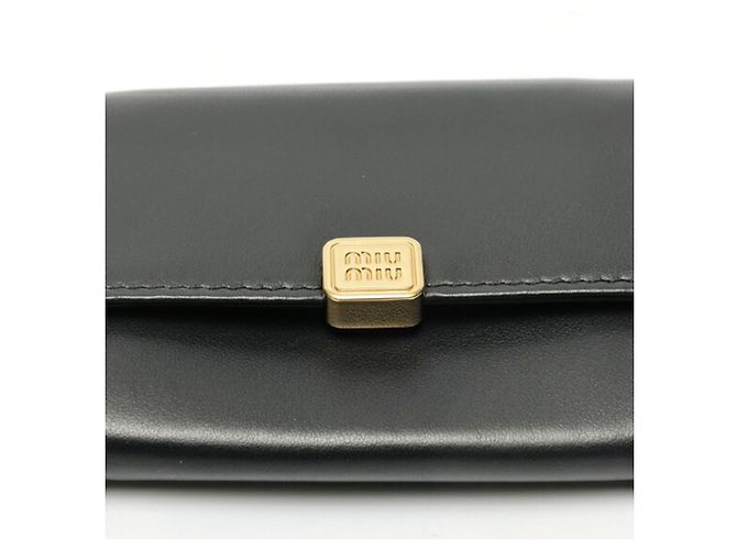 Tarjetero de cuero negro Miu Miu - vista 3