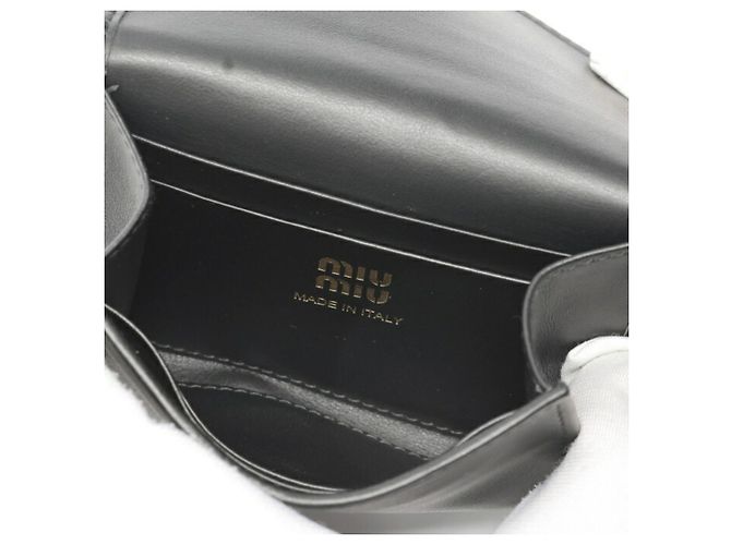 Tarjetero de cuero negro Miu Miu - vista 6