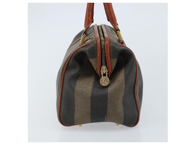 Fendi Vintage Pequin Convertible Boston Coated Canvas Mini Marrone - vista 3