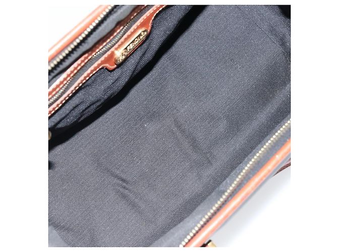 Fendi Vintage Pequin Convertible Boston Coated Canvas Mini Marrone - vista 5