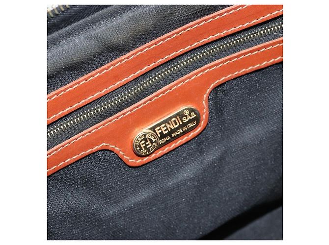 Fendi Vintage Pequin Convertible Boston Coated Canvas Mini Marrone - vista 6