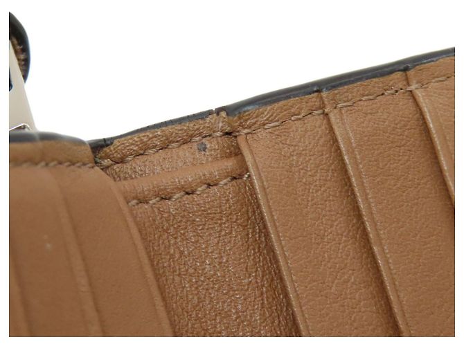Carteira bifold vertical em couro marrom e verde Loewe - vista 12