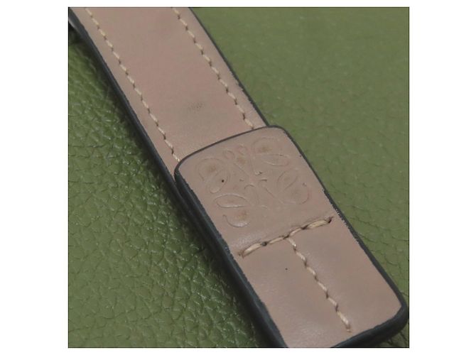 Carteira bifold vertical em couro marrom e verde Loewe - vista 18