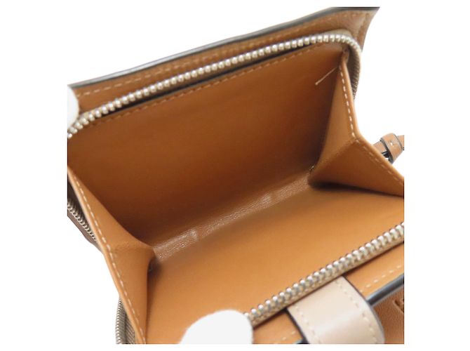 Carteira bifold vertical em couro marrom e verde Loewe - vista 6