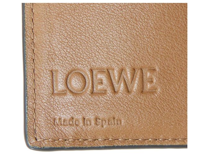 Carteira bifold vertical em couro marrom e verde Loewe - vista 7
