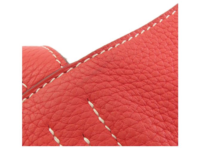 Borsa tote Double Sens Hermès in grigio Etoupe e rosso Taupe - vista 20