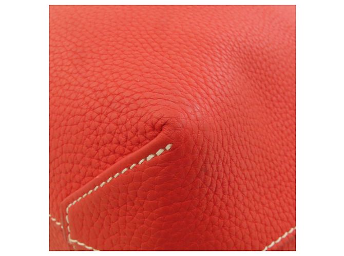 Borsa tote Double Sens Hermès in grigio Etoupe e rosso Taupe - vista 25
