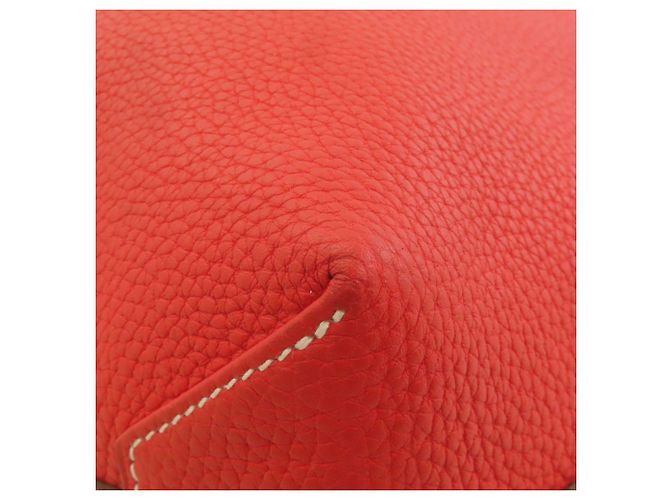 Borsa tote Double Sens Hermès in grigio Etoupe e rosso Taupe - vista 27