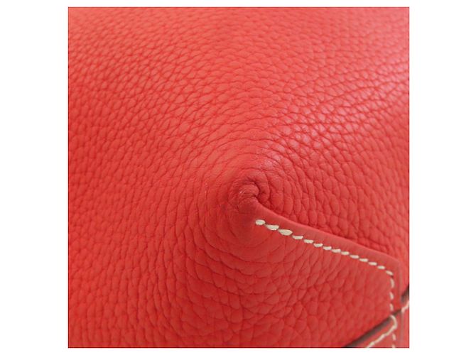 Borsa tote Double Sens Hermès in grigio Etoupe e rosso Taupe - vista 28