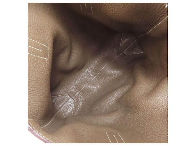 Borsa tote Double Sens Hermès in grigio Etoupe e rosso Taupe - vista 6