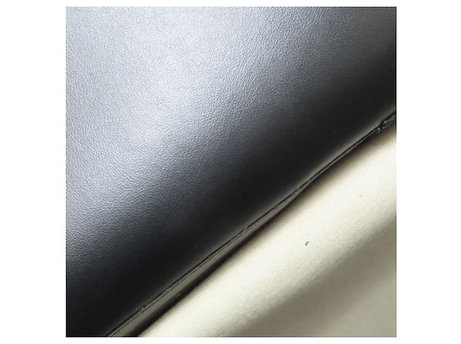 Valextra Border Tote Bag aus Canvas Schwarz Weiß Marineblau - Ansicht 12