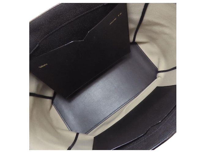 Valextra Border Tote Bag aus Canvas Schwarz Weiß Marineblau - Ansicht 5