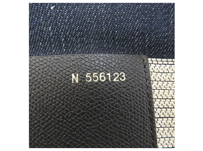 Valextra Border Tote Bag aus Canvas Schwarz Weiß Marineblau - Ansicht 8