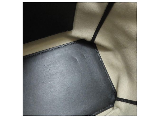Valextra Border Tote Bag aus Canvas Schwarz Weiß Marineblau - Ansicht 9
