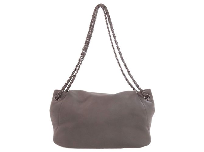 Borsa a spalla in pelle di agnello con catena Chanel Grigio antracite - vista 2