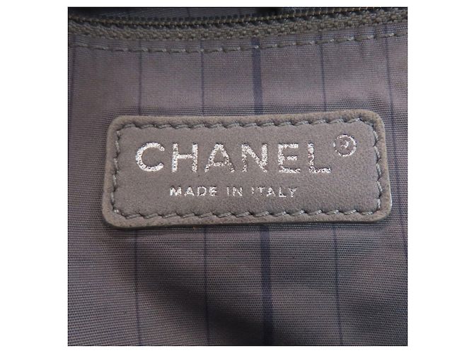 Borsa a spalla in pelle di agnello con catena Chanel Grigio antracite - vista 6