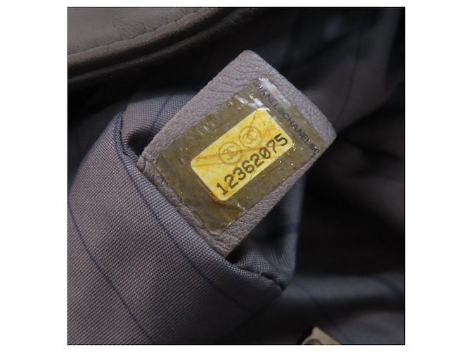 Borsa a spalla in pelle di agnello con catena Chanel Grigio antracite - vista 7