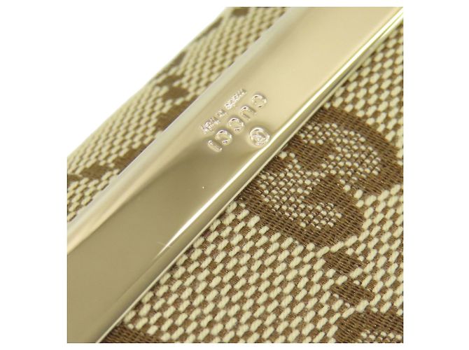 Chaveiro de lona e couro marrom Gucci - vista 10