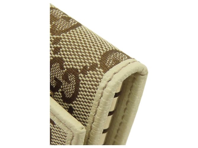 Chaveiro de lona e couro marrom Gucci - vista 14