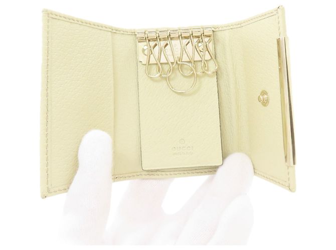 Chaveiro de lona e couro marrom Gucci - vista 4