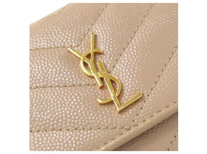 Llaveiro de cuero beige Saint Laurent - vista 15