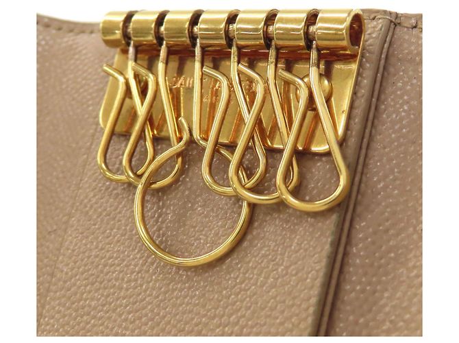 Llaveiro de cuero beige Saint Laurent - vista 5