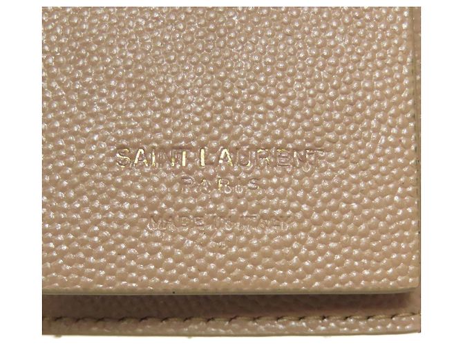 Llaveiro de cuero beige Saint Laurent - vista 6