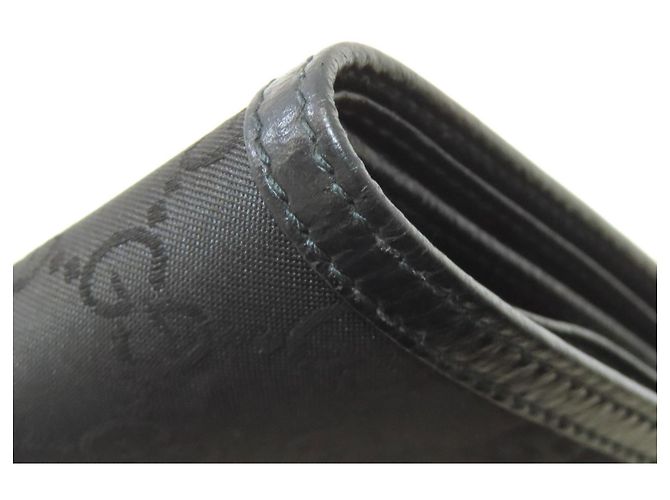 Billetera bifold de nylon negro para mujer Gucci - vista 14