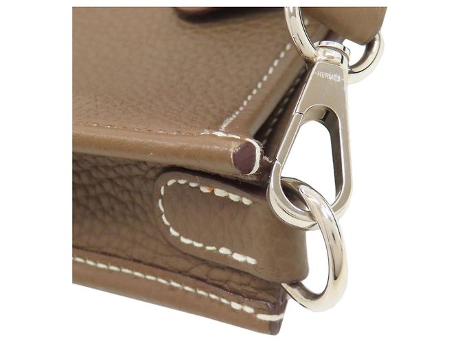 Borsa a Spalla Hermès Evelyn TPM Taupe - vista 10