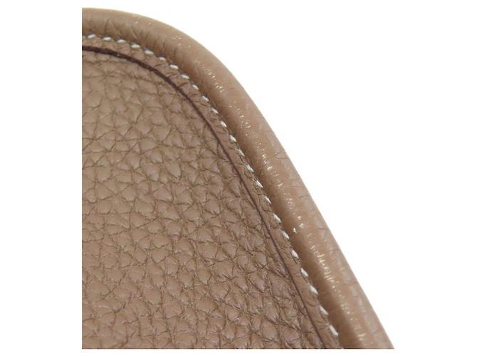 Borsa a Spalla Hermès Evelyn TPM Taupe - vista 14